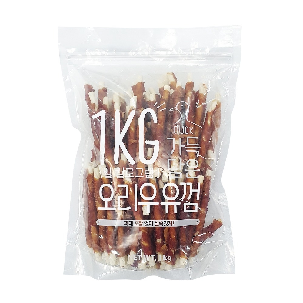 슈퍼츄 일킬로그램 가득담은 오리우유껌스틱 1kg