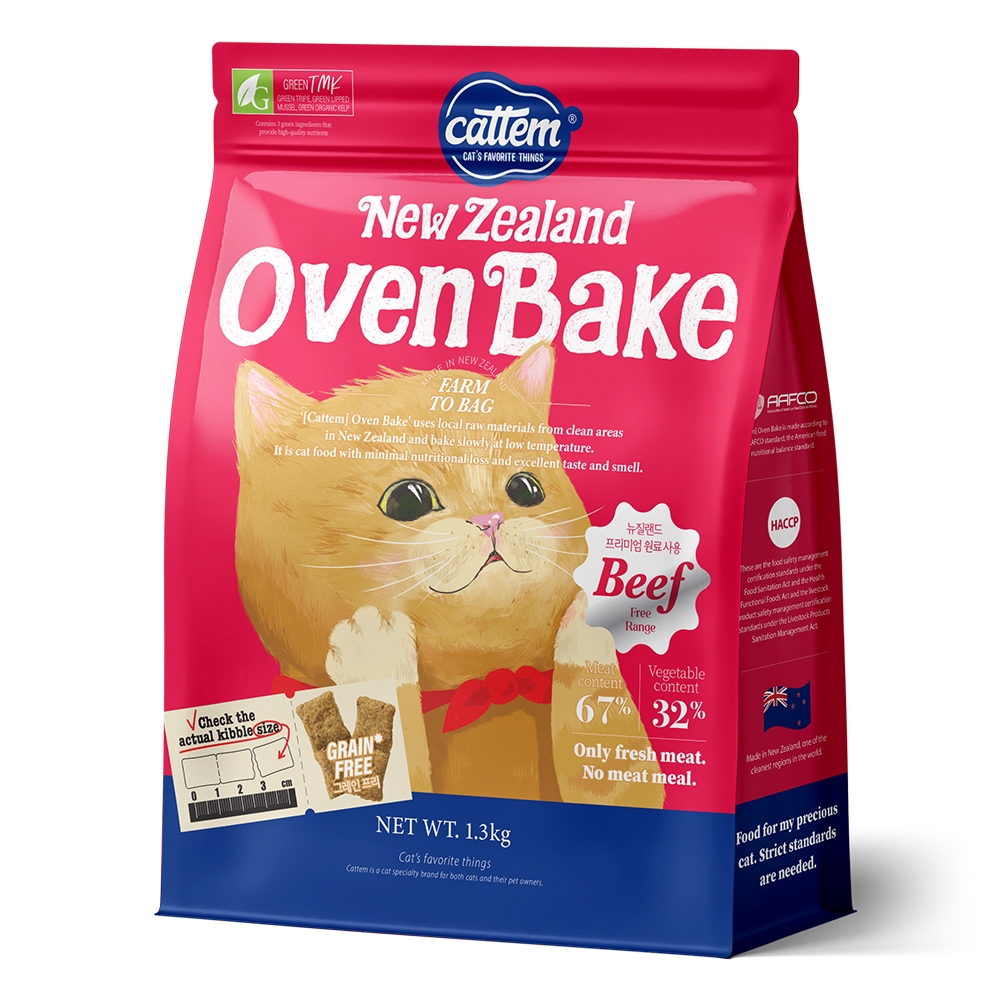 캣템 고양이 오븐베이크사료 소고기 1.3kg