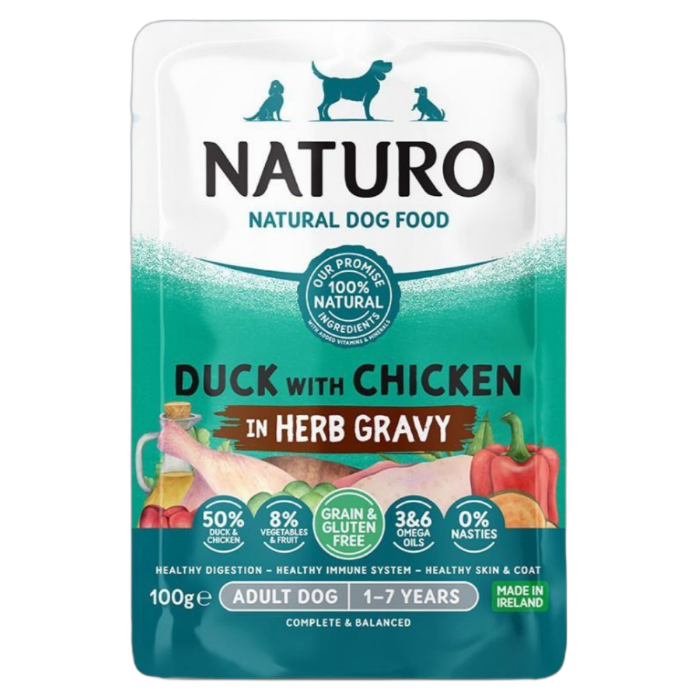 내추로 독 주식파우치 그레이비 오리 100g