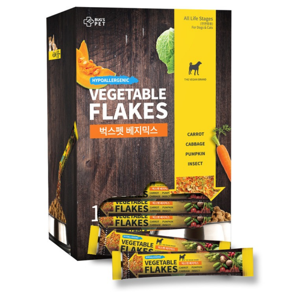벅스펫 베지믹스 베지스틱 국내산 야채 후레이크 4gX120P+5P증정