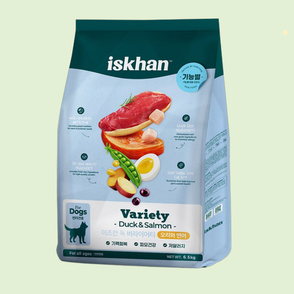 이즈칸 독 버라이어티 오리와연어 6.5kg