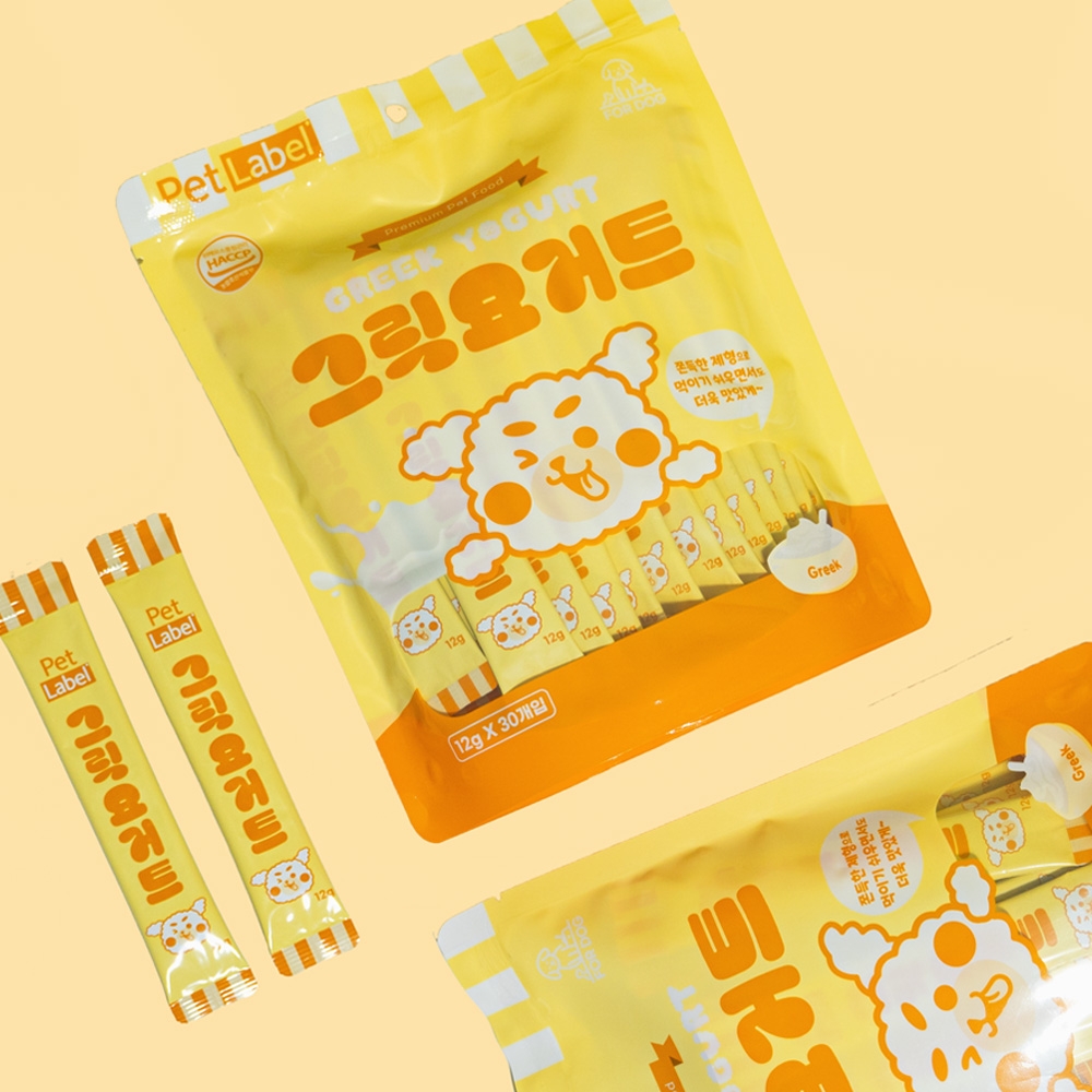 (1+1)펫라벨 그릭요거트 스틱형 짜먹는 영양보충간식 12gX30P