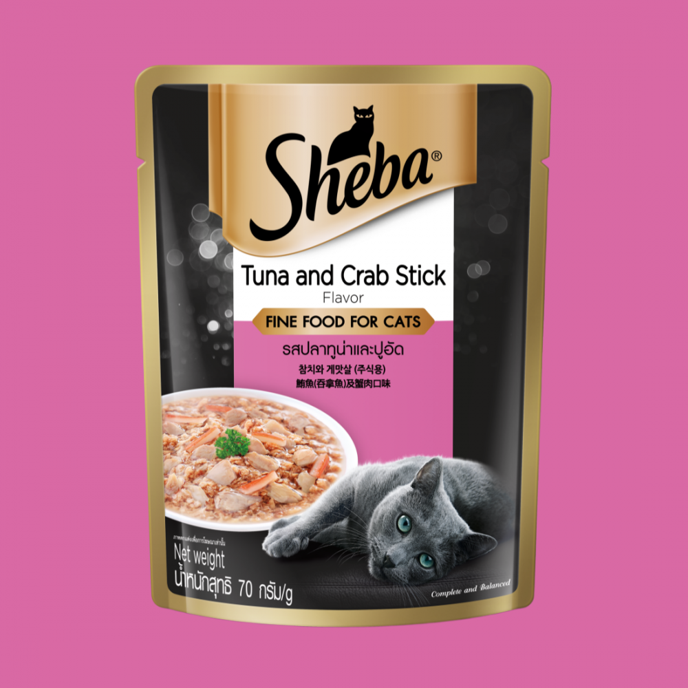 쉬바 고양이 주식파우치 참치+게살 70g
