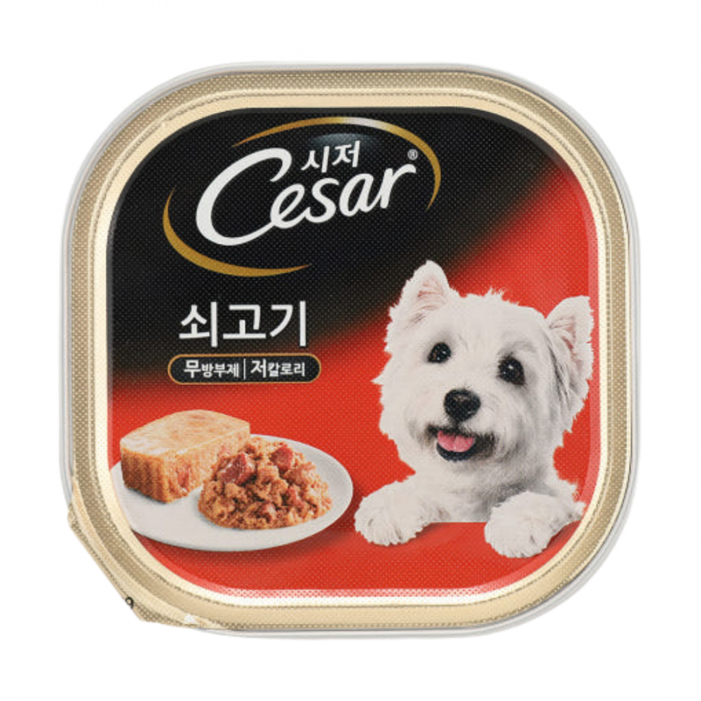 시저 강아지 습식사료 소고기 100g