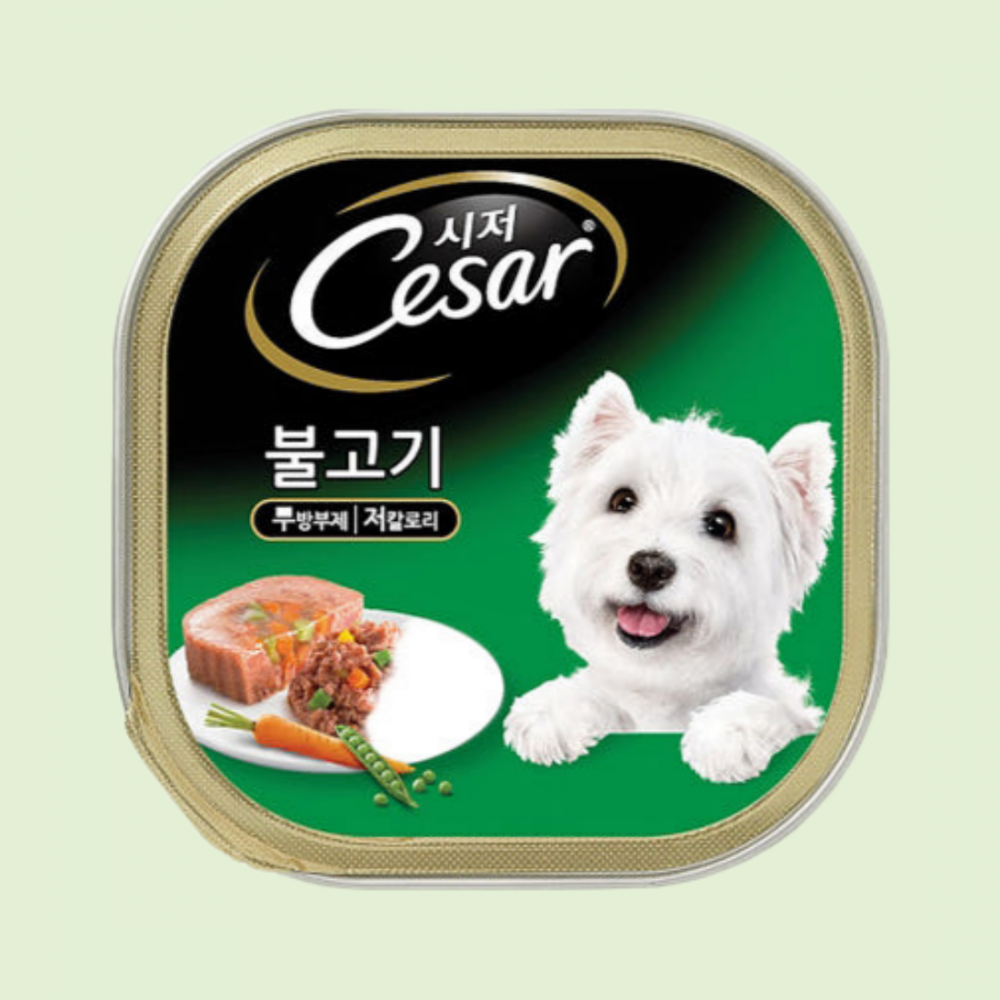 시저 강아지 습식사료 불고기 100g
