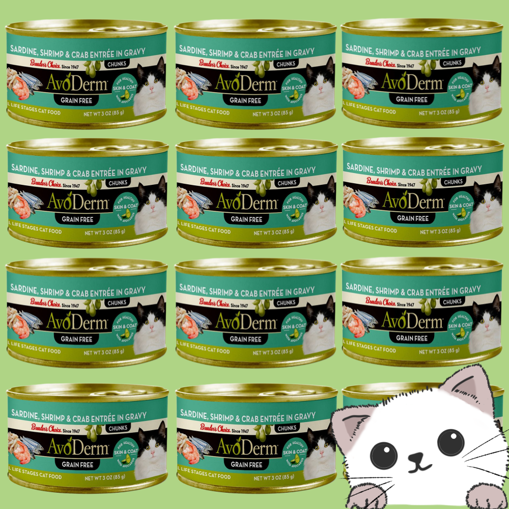 아보덤 캣 내추럴 그레인프리 주식캔 정어리+새우+게살 85gX12개