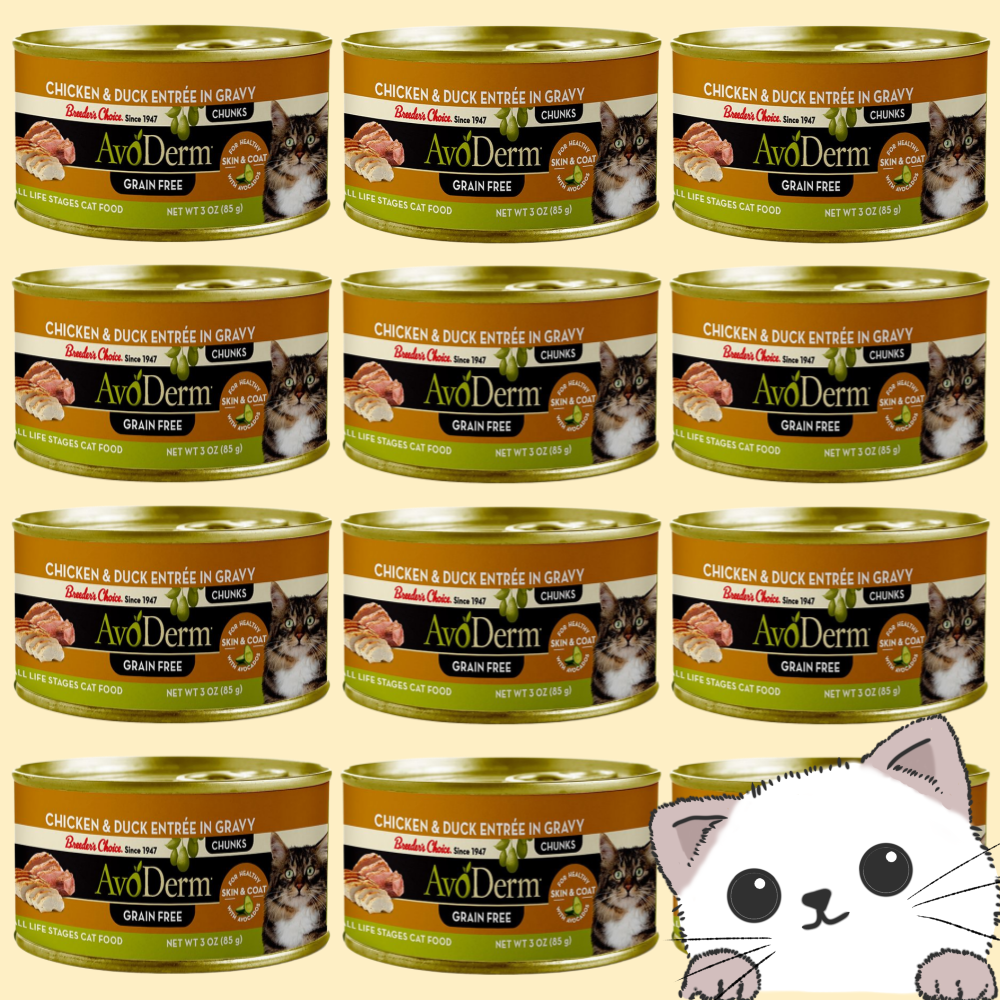 아보덤 캣 내추럴 그레인프리 주식캔 치킨+오리 85gX12개