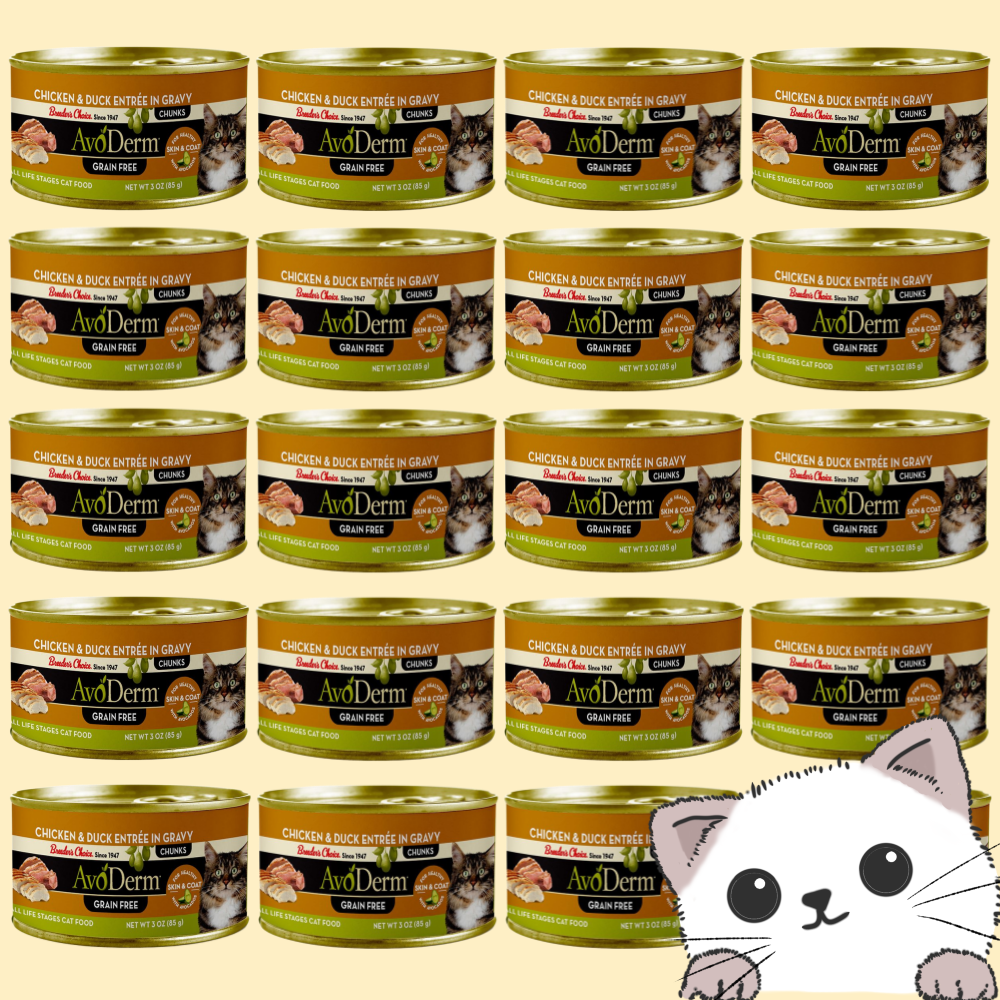 아보덤 캣 내추럴 그레인프리 주식캔 치킨+오리 85gX24개