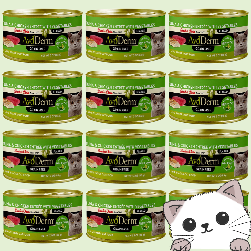 아보덤 캣 내추럴 그레인프리 주식캔 참치+치킨 85gX12개