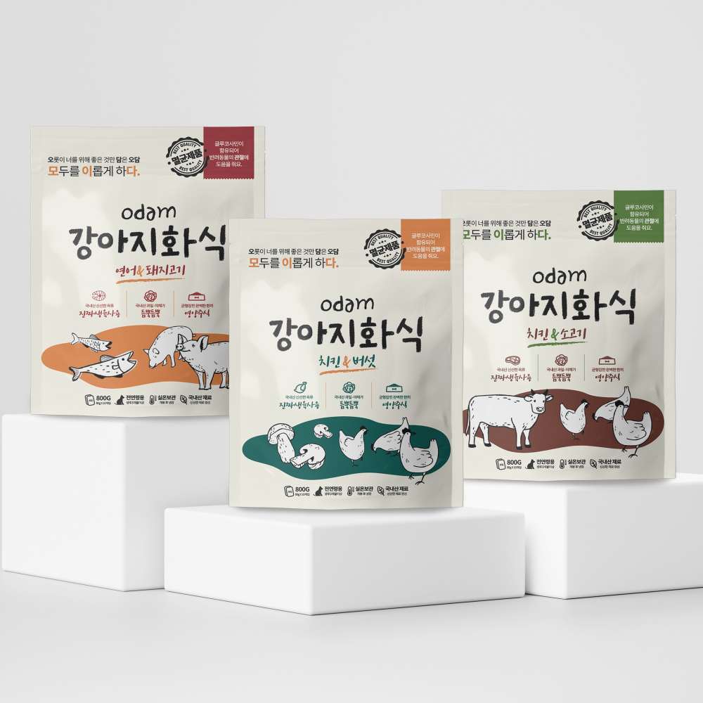 오담 모이다 강아지화식 관절건강 3종 1SET 800gX3개