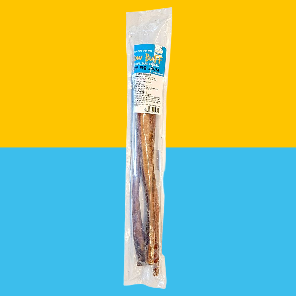 인호벡 냉장생육 저온건조 천연간식 와우버프 버팔로 불리스틱 피즐 소우신 30cm 100g