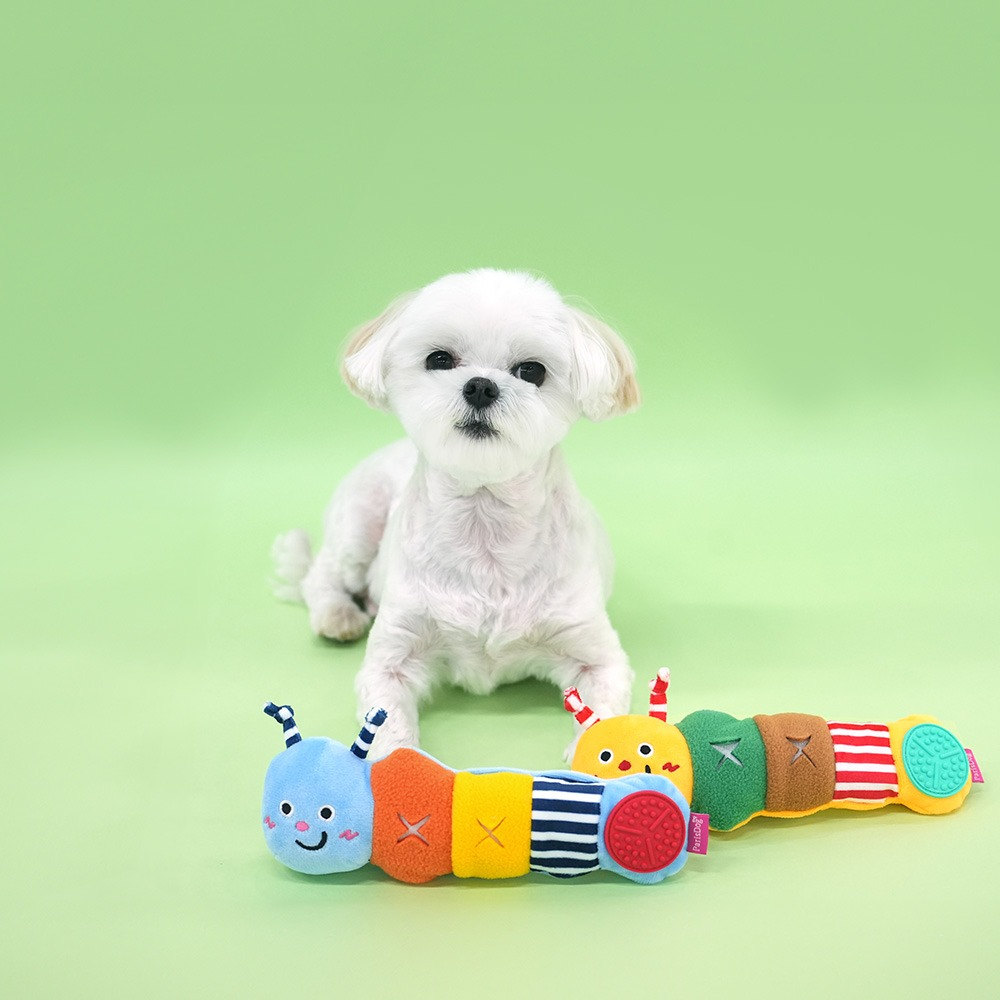 패리스독 꿈틀이 간식놀이 토이 바스락+삑삑이+노즈워크 1P (색상랜덤발송)