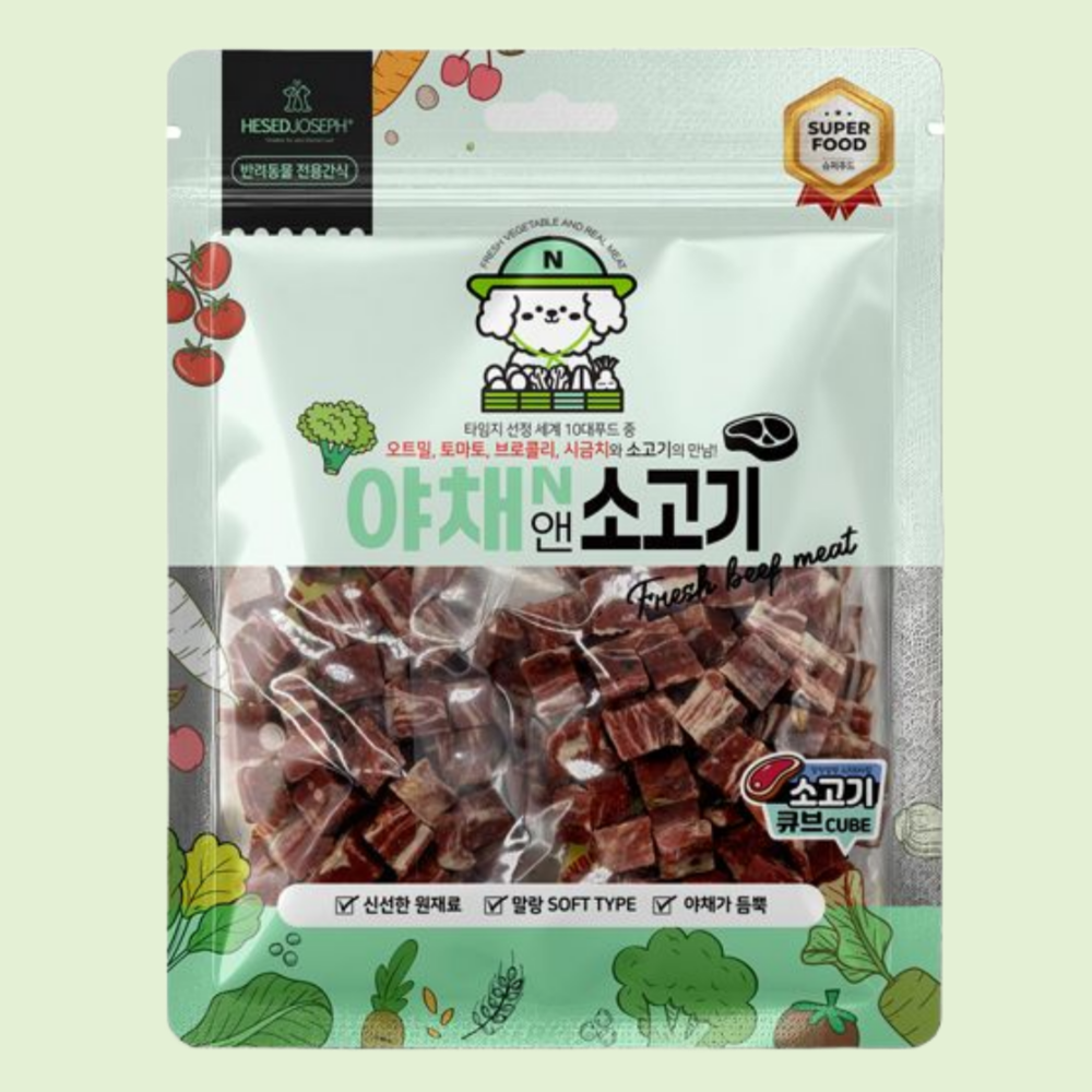 헤세드요셉 슈퍼푸드 야채시리즈 야채+소고기 큐브 160g