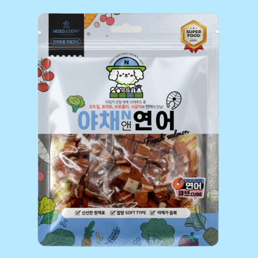 헤세드요셉 슈퍼푸드 야채시리즈 야채+연어 큐브 160g