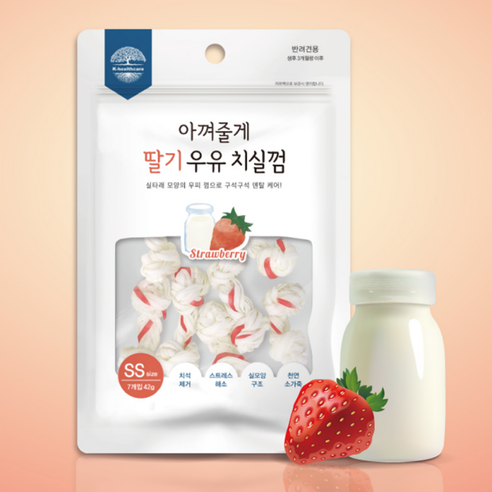 굿데이 아껴줄게 치실껌 딸기+우유 SS 7P 42g