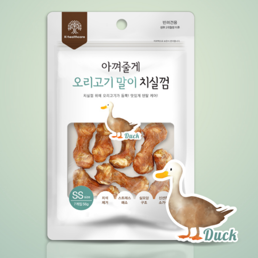 굿데이 아껴줄게 치실껌 오리고기말이+우유 SS 7P 56g