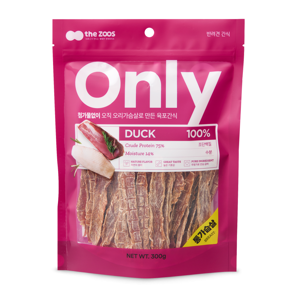 더주스 온리 무첨가 건조 수제간식 오리통가슴살 300g