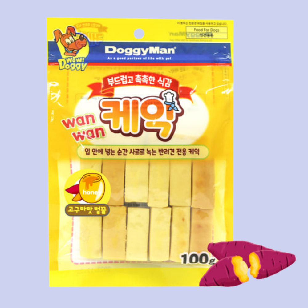 도기맨 벌꿀 케익 촉촉하고 부드러운 강아지간식 고구마 100g