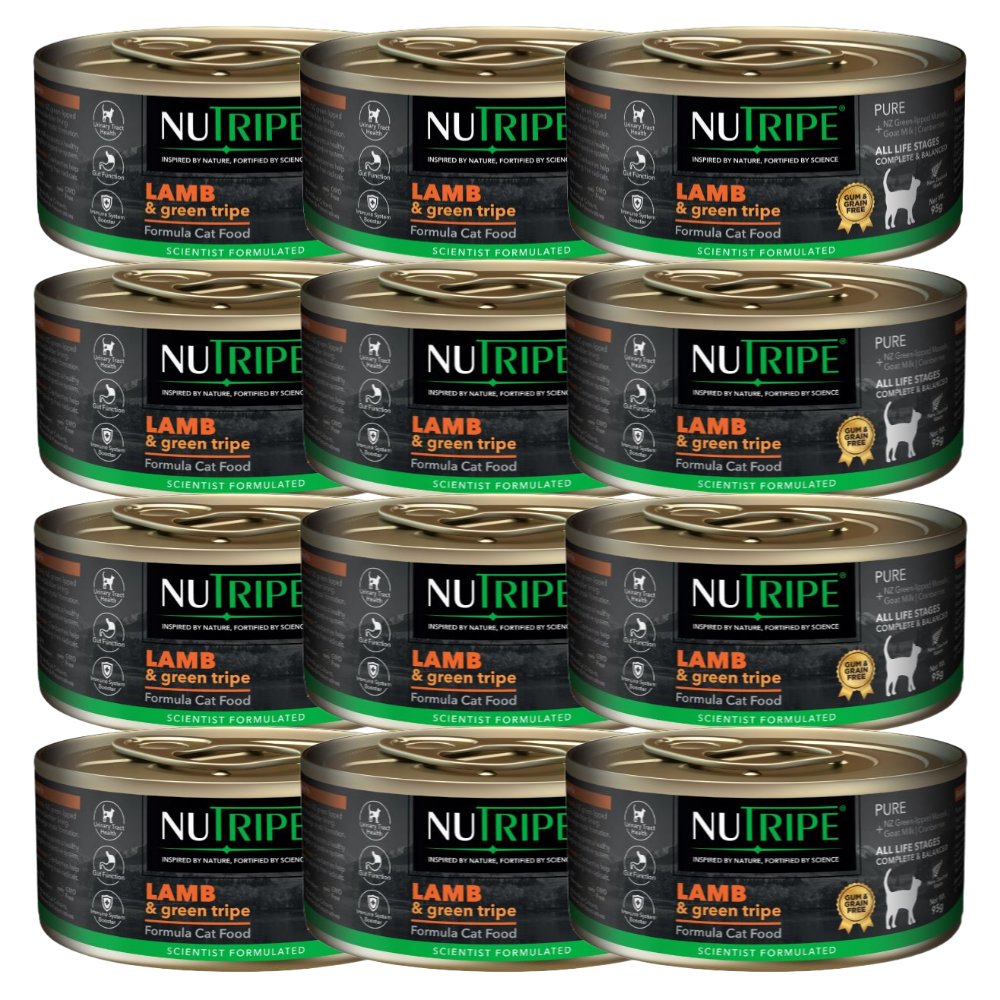 뉴트라이프 퓨어 고양이주식캔 양고기&그린트라이프 95gX12개