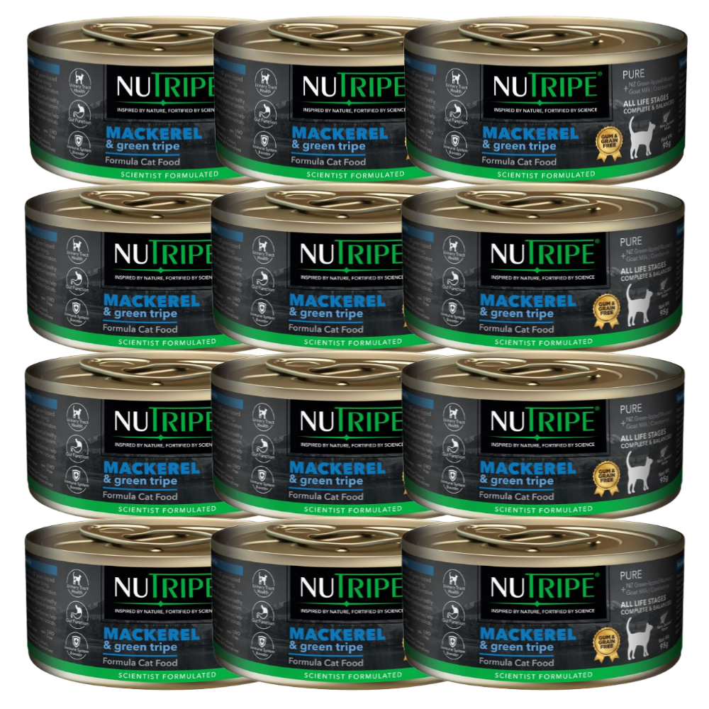 뉴트라이프 퓨어 고양이주식캔 고등어&그린트라이프 95gX12개