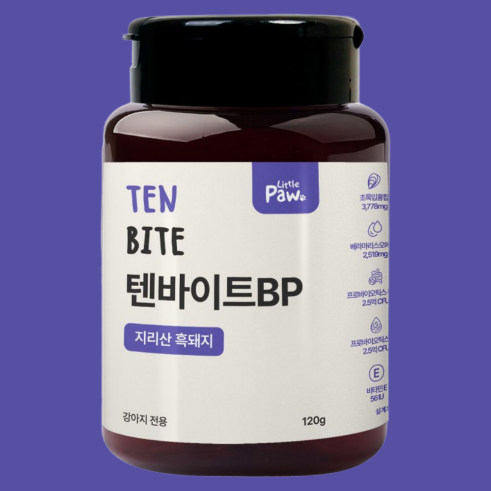 리틀포우 텐바이트 종합영양제 (관절+심장+피부) 지리산 흑돼지 120g