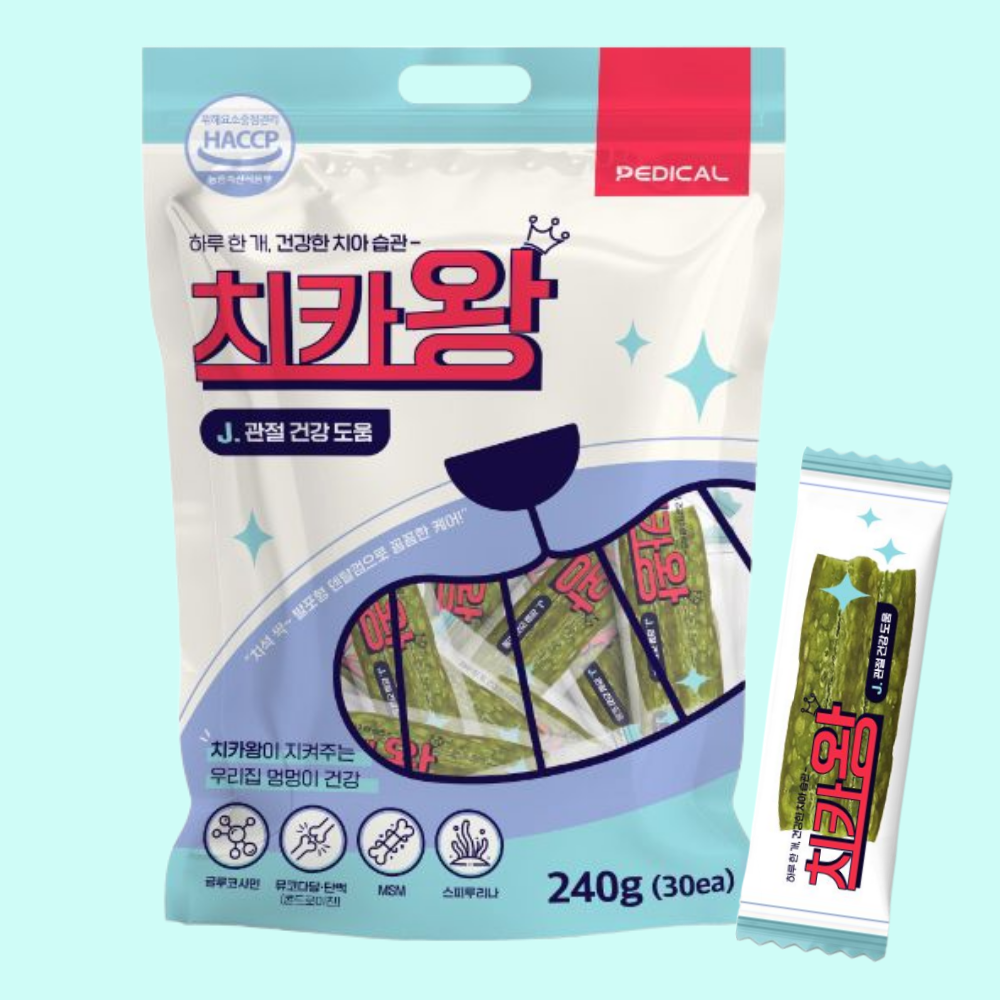 페디칼 치카왕 발포형 기능성 덴탈껌 관절건강 30P