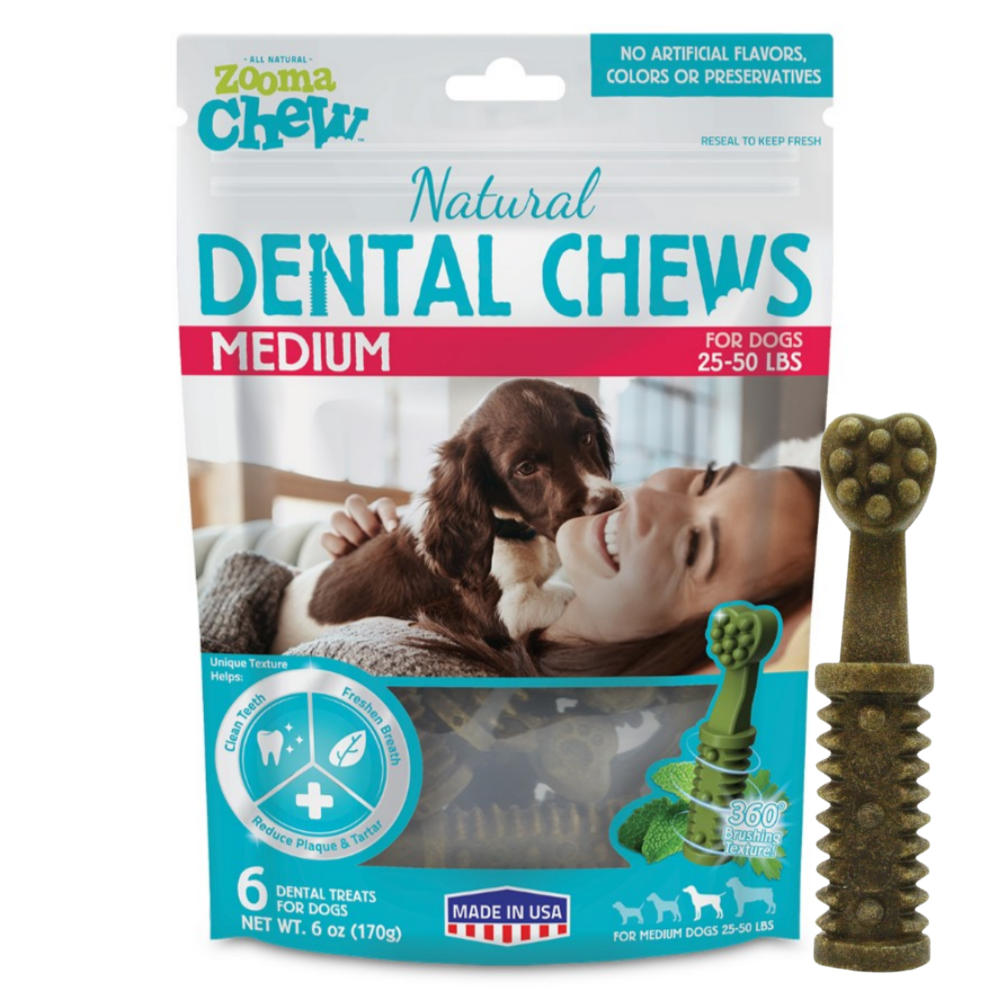 쥬마 덴탈츄 천연성분 치석제거 강아지 덴탈껌 미디움 6P 170g