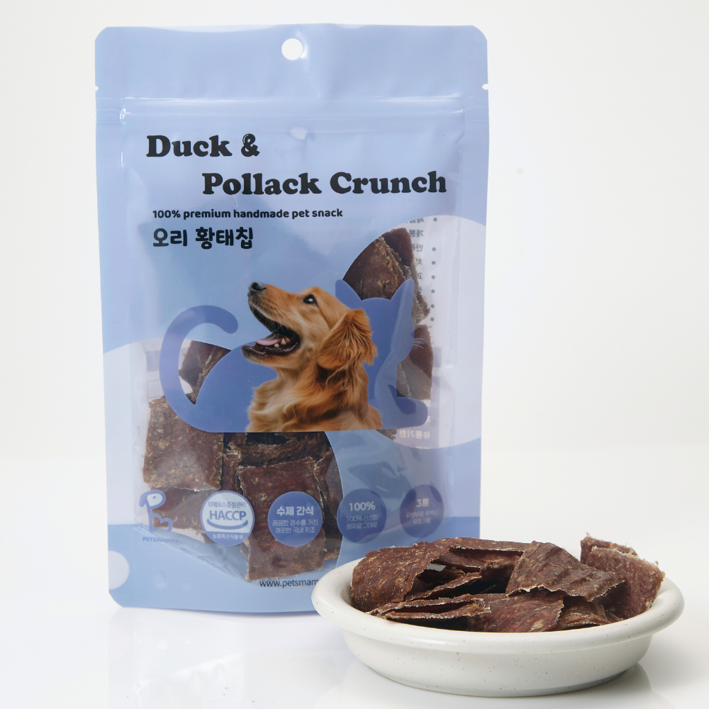 (3+1)펫츠맘마 오리 황태칩 100g