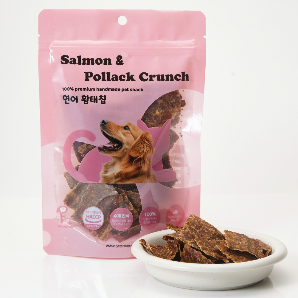 (3+1)펫츠맘마 연어 황태칩 100g