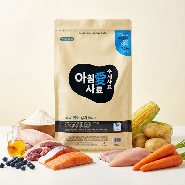 아침애 가수분해 수제사료 오리연어감자 7.2kg