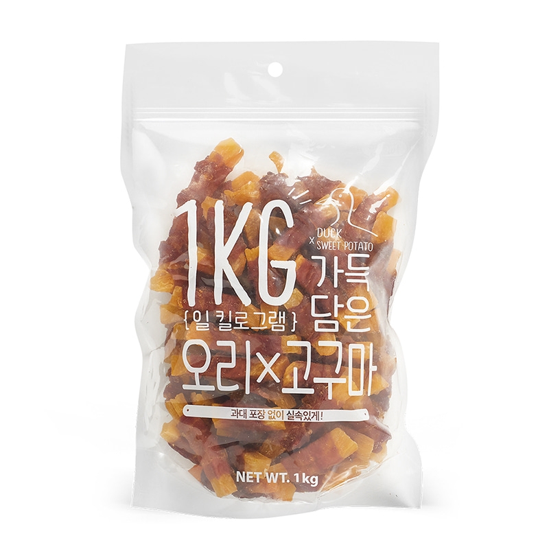 슈퍼츄 일킬로그램 가득담은 오리가슴살&고구마 1kg