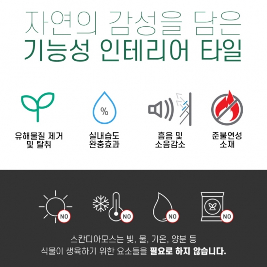 [스칸디아모스 이끼타일-AL]TYPE 알루미늄-300각 컬러-76_안트라자이트북유럽 천연이끼 모스 공기정화식물 스칸디아모스 좁은방 인테리어 벽 자재 아파트 아트월 침실 아트월 마감보드