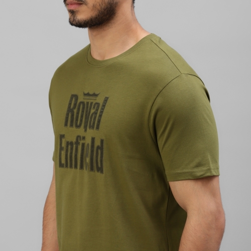 로얄  브랜드 패치 올리브 티셔츠