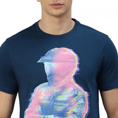 로얄 글리치 라이더 네이비 반팔 티셔츠