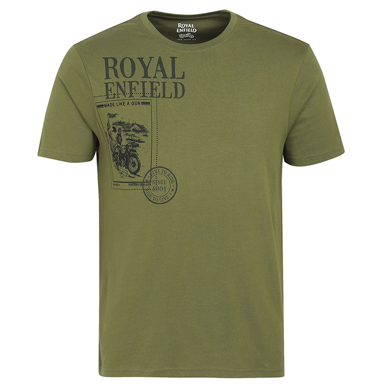 RE스탬프 올리브 반팔 티셔츠