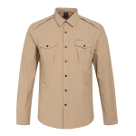 더블 포켓 퍼포먼스 카키 긴팔 셔츠