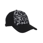 라인 카모 프린트 워시드 블랙 모자