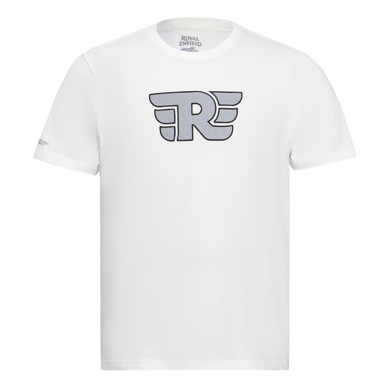 스로틀 리플렉티브 화이트 반팔 티셔츠