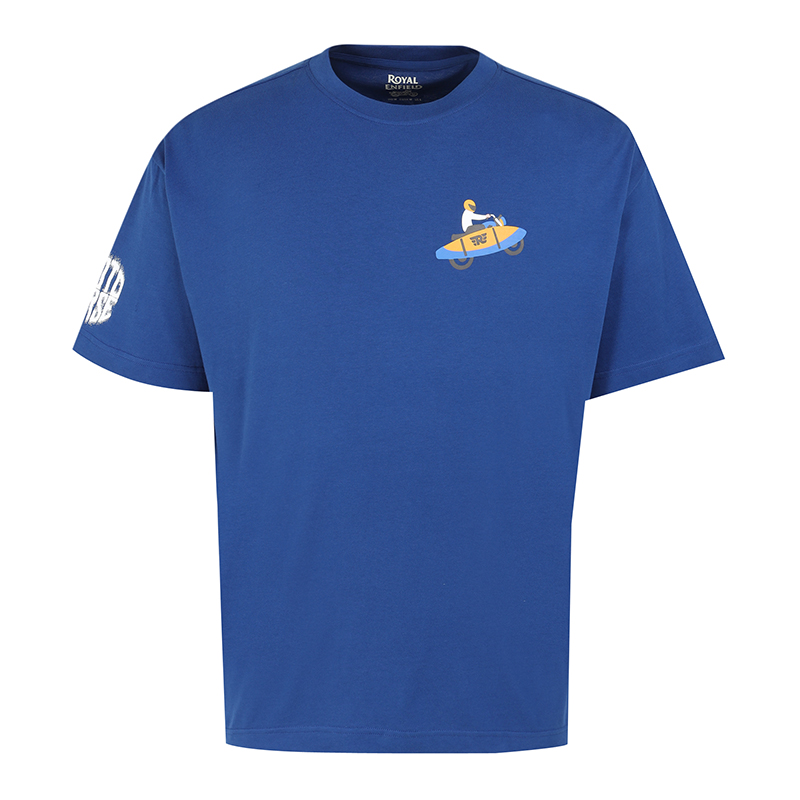 [로얄엔필드]Right Time & Place 네이비 오버사이즈 반팔 티셔츠