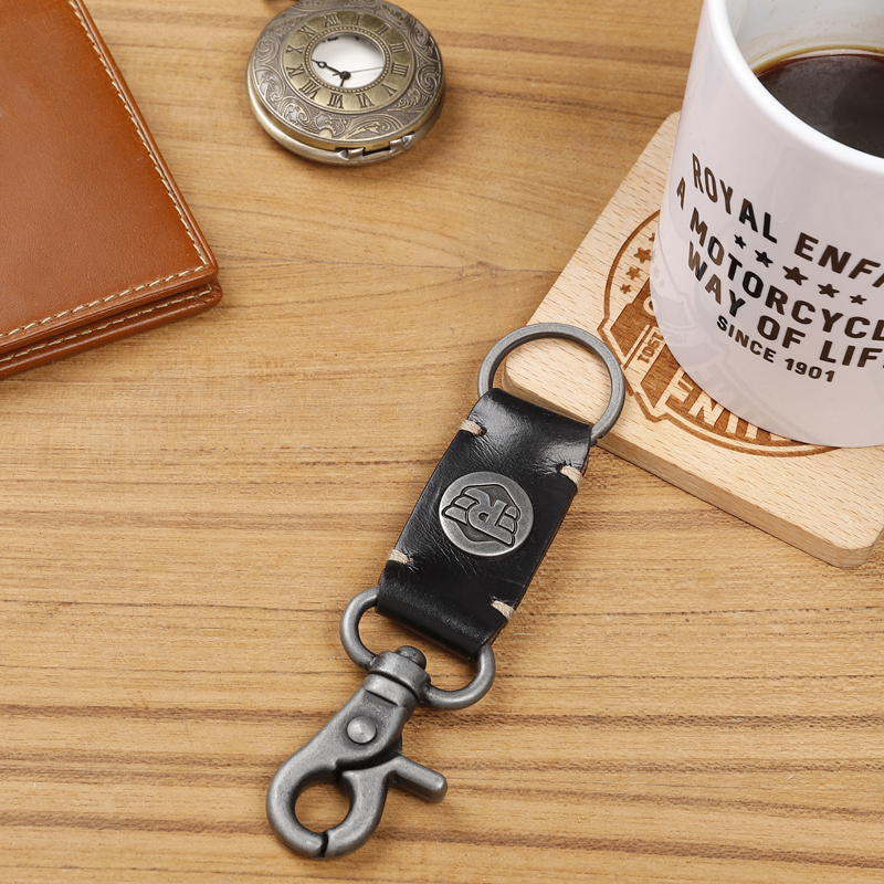 [로얄엔필드]가죽 블랙 키체인
