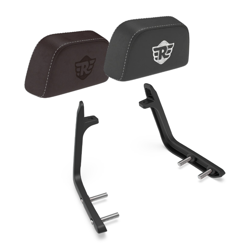 [로얄엔필드]클래식350 전용 동승자 텐덤 등받이 세트, 블랙/브라운