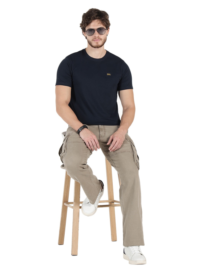 [로얄엔필드]배지 네이비 반팔 티셔츠