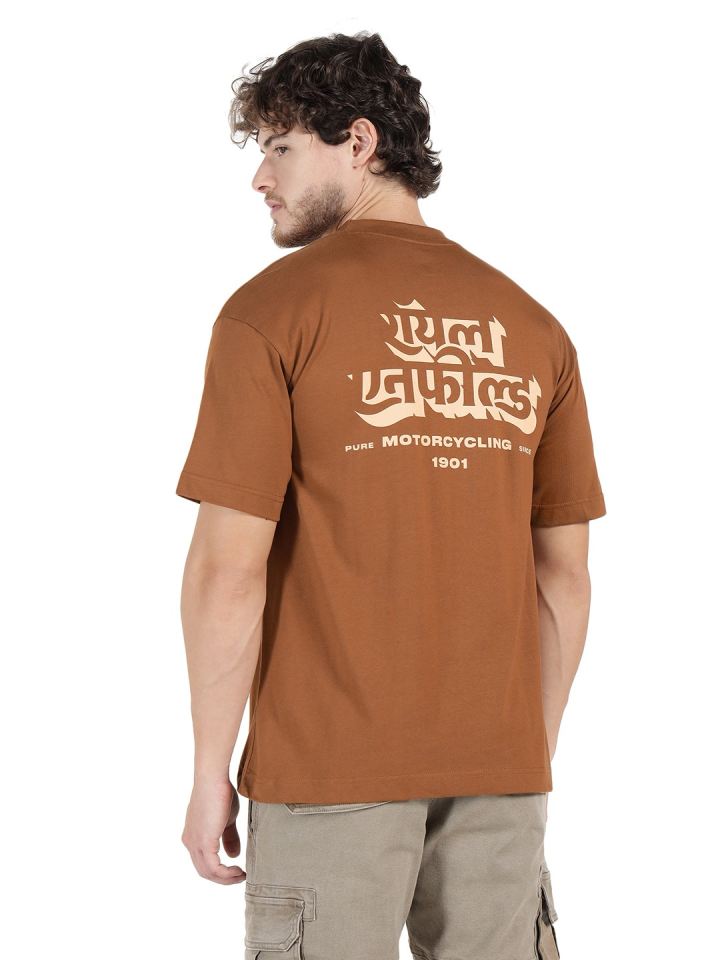 [로얄엔필드]힌디 녹아웃 카키 반팔 티셔츠