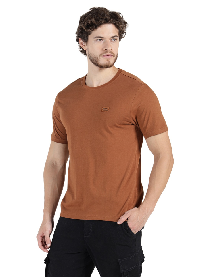 [로얄엔필드]배지 반팔 카키 티셔츠