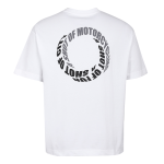[로얄엔필드]타이포그래피 백프린트 화이트 반팔 티셔츠