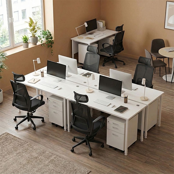 라인 일자책상(가림판 포함)