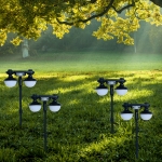21세기트랜드 태양광 원형 2구 LED 가든 정원등