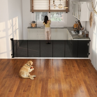 스르륵쓱 길이조절 접이식 메쉬 슬라이드 반자동 가림막 안전문