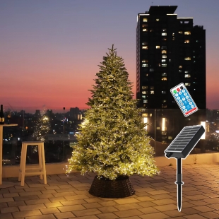 태양열 지네 전구 좁쌀 전구 8모드 배터리 잔량 표시 야외 줄조명