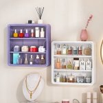 글라하임 무타공 다용도 벽걸이형 수납함 뷰티박스 화장품 피규어 정리함